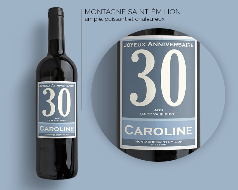 Bouteilles de vin de Bordeaux Anniversaire
