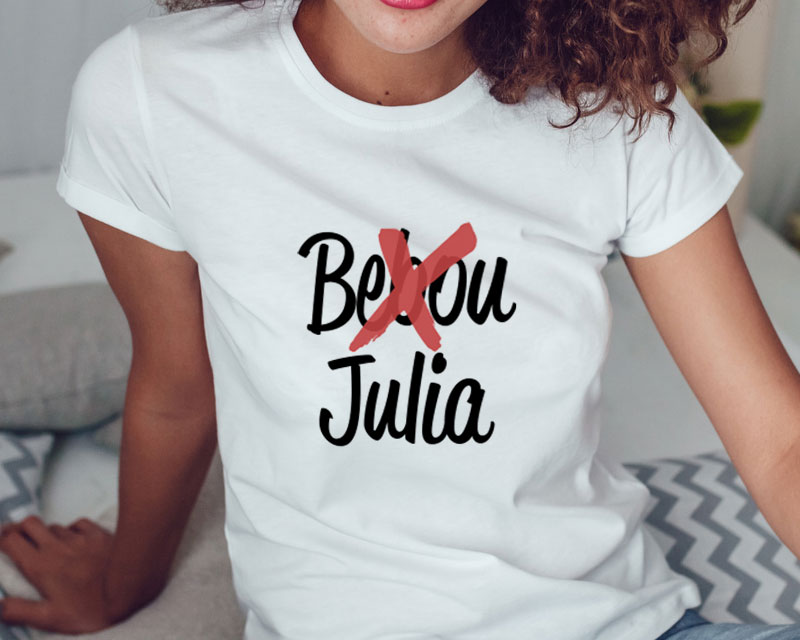 T-shirt blanc Femme - Respecte mon Prénom