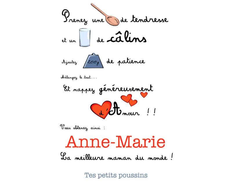 Tablier Poème pour Maman