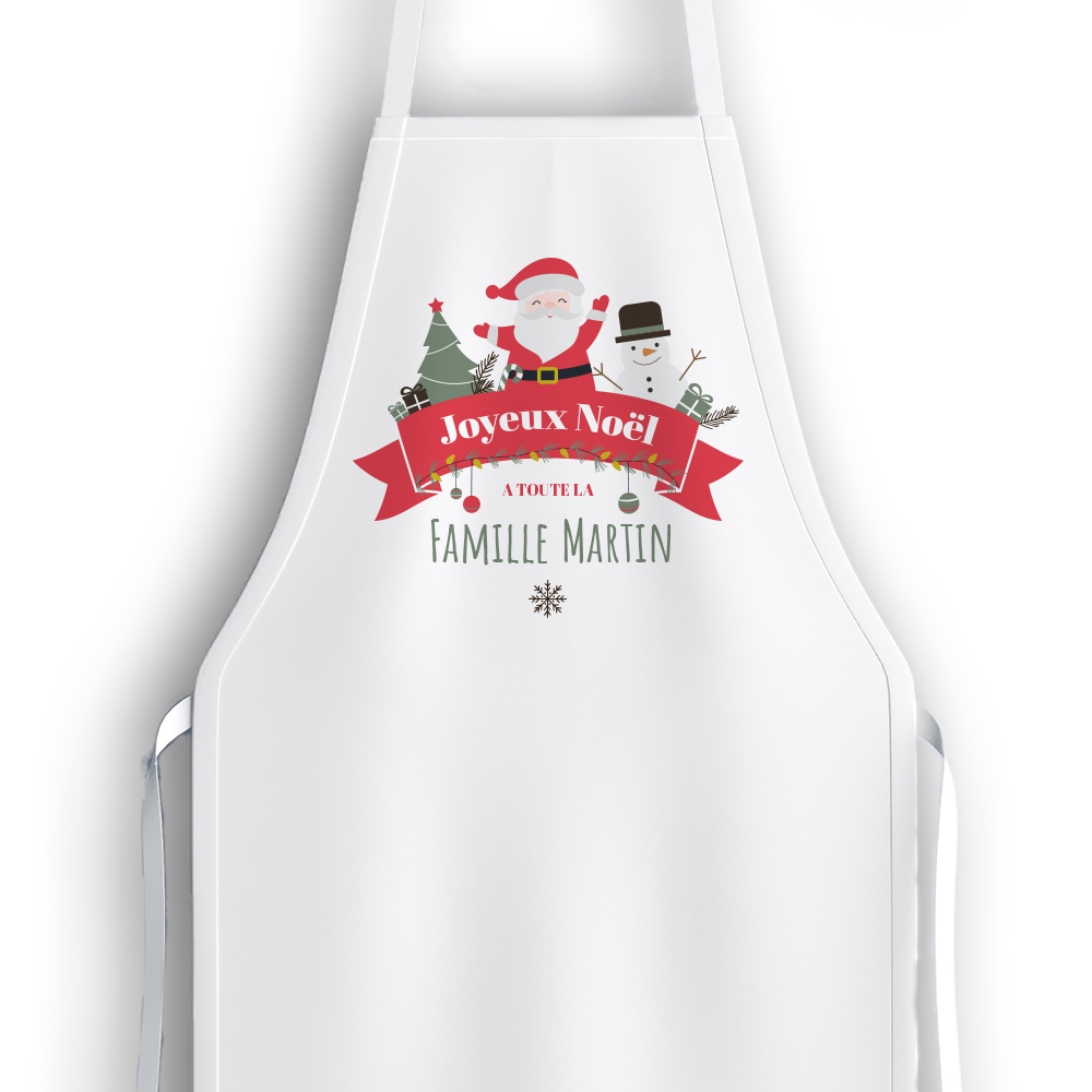 Tablier de cuisine personnalisé - Joyeux Noël