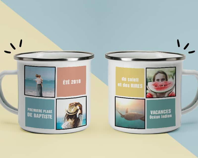 Tasse en émail personnalisée - Pêle-mêle Photos Souvenirs