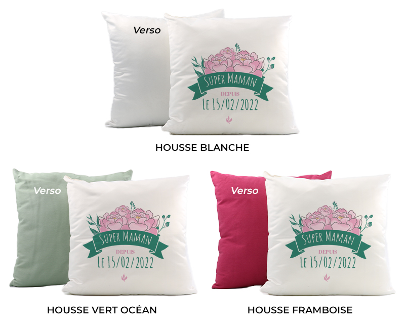 Coussin personnalisé - Collection Maman fleurie