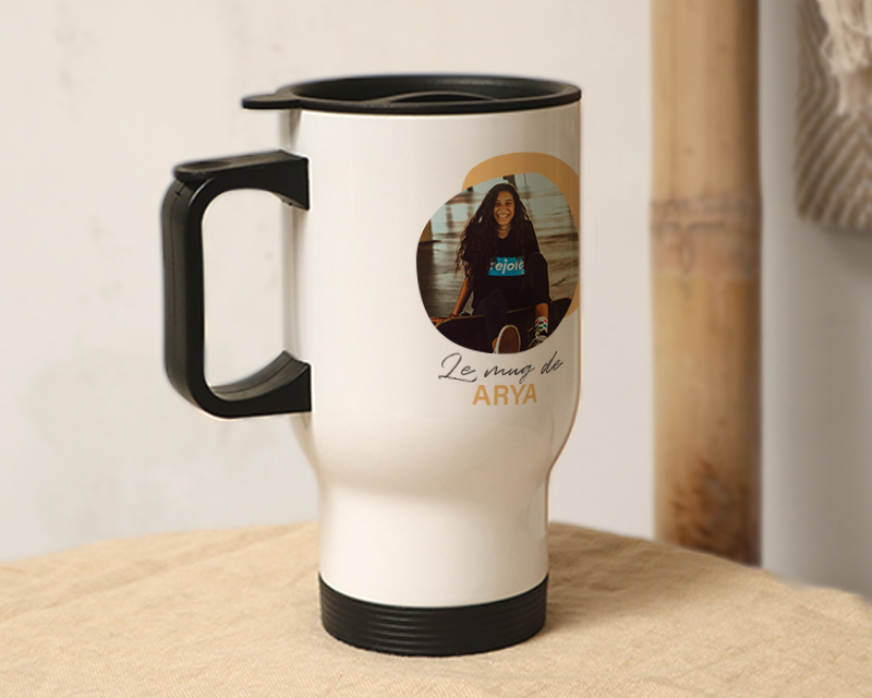 Mug isotherme personnalisé - Photo et message