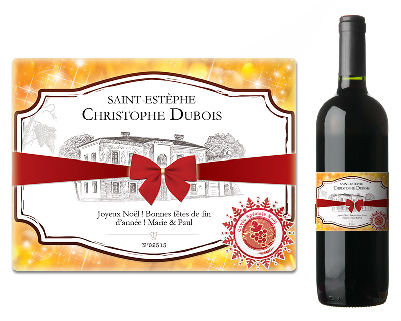 Bouteilles de Vins Personnalisées Noël