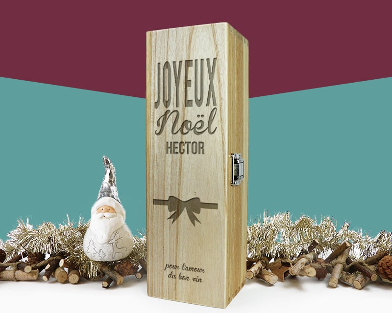 Caisse à Vin Noël Gravée