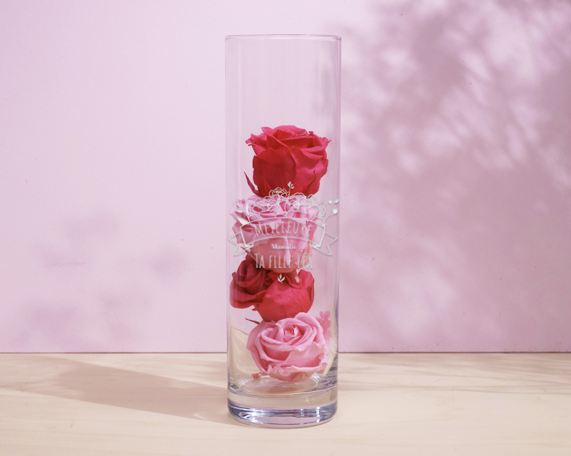 Vase Personnalisable Gravé - Collection Maman Fleurie