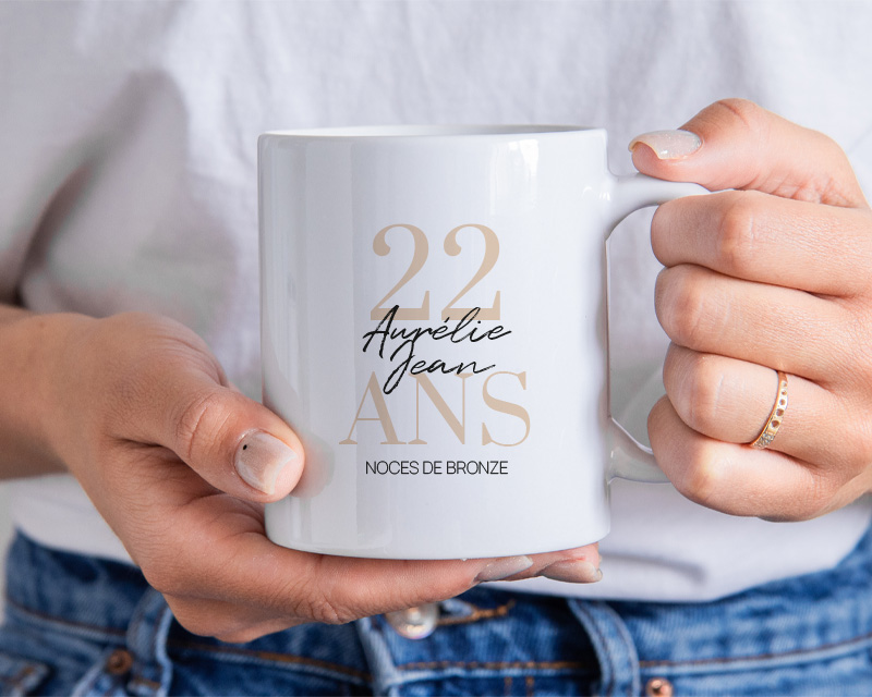 Mug personnalisé Cadeau 22 ans de mariage