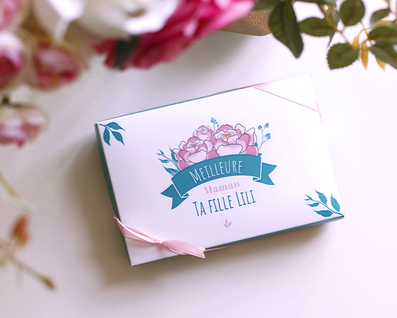 Boîte de chocolats personnalisée - Collection Maman Fleurie