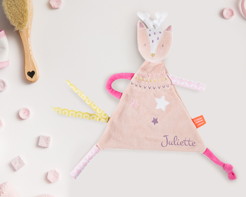 Doudou Brodé Personnalisable - Daim Corail