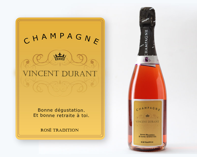Bouteille de Champagne Rosé personnalisée - Royal