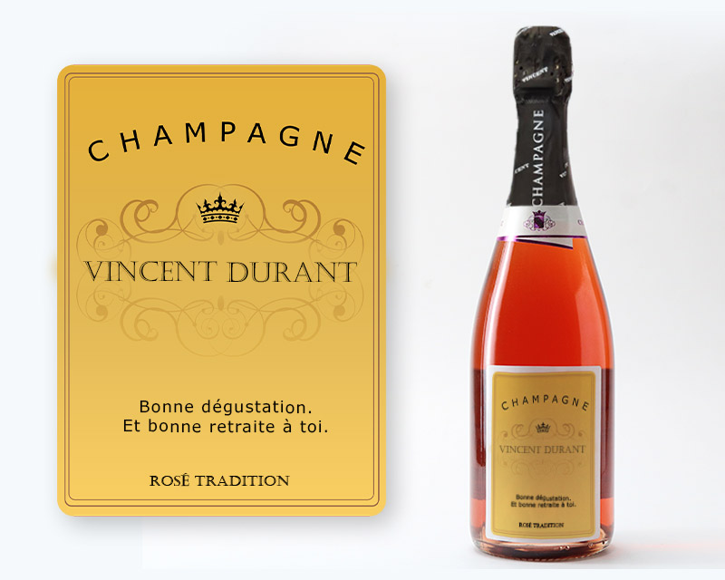 Bouteille de Champagne Rosé personnalisée - Royal