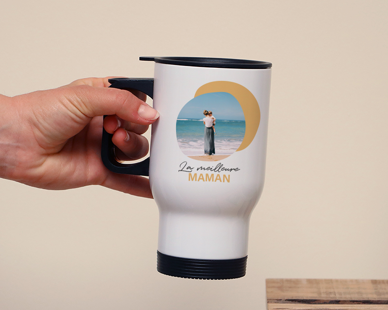 Mug isotherme personnalisé - Photo et message