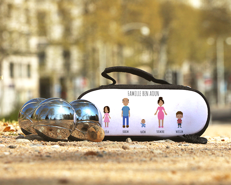 Sacoche de Pétanque personnalisable avec option Triplette de boules de pétanque - Family Circus