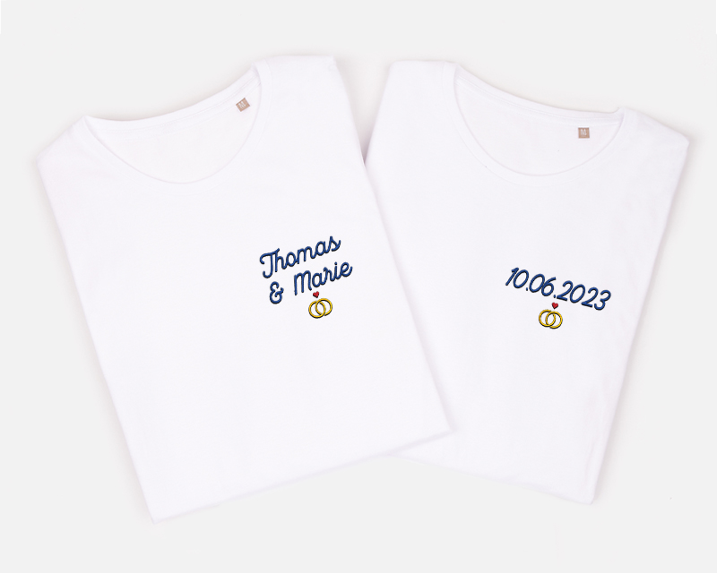 T-shirt brodé Mariage pour femme