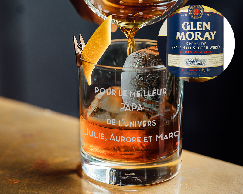 Glen Moray et son verre à whisky personnalisable