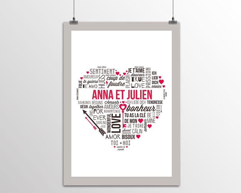 Affiche mots d'Amour Romantique