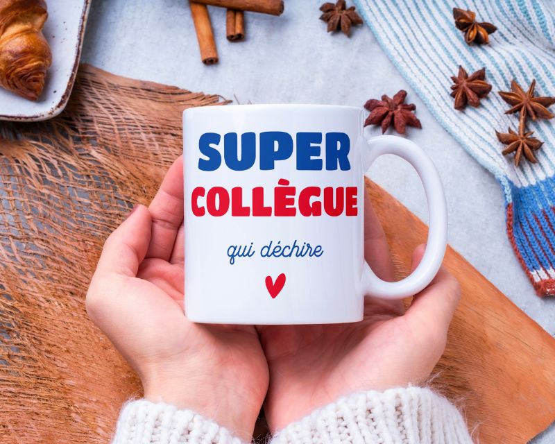 Tasse personnalisée Super Collègue avec prénom ou message | Cadeaux.com