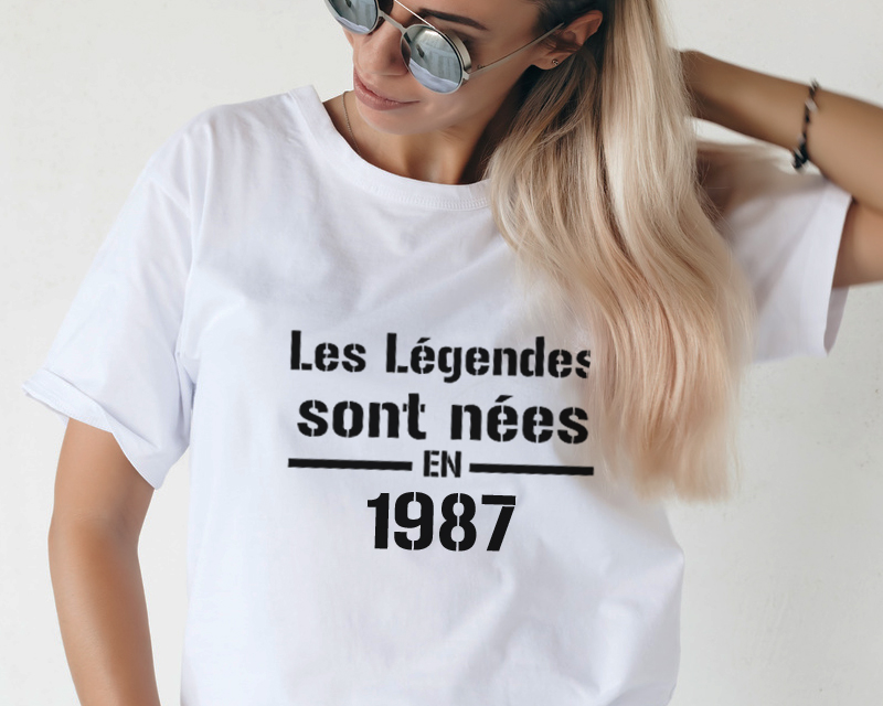 T-shirt blanc Les Légendes Femme