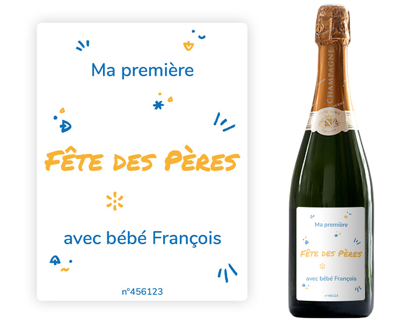 Bouteille de Champagne personnalisable - Ma Première Fête des Pères