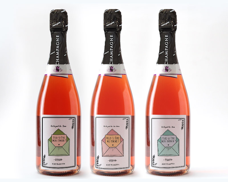 Bouteille de Champagne Rosé personnalisable - Veux tu être (...) ?
