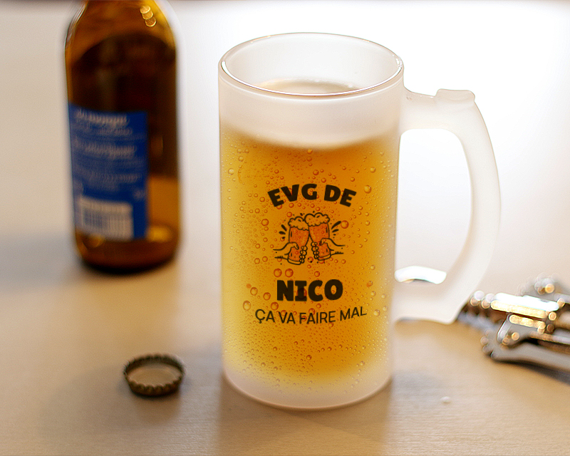 Chope de bière personnalisée photo et texte - EVG