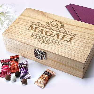 Coffret gravé Prestige de chocolats Monbana