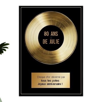Disque d'or femme 80 ans