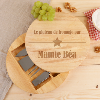Set à fromage personnalisé en bois - Prénom
