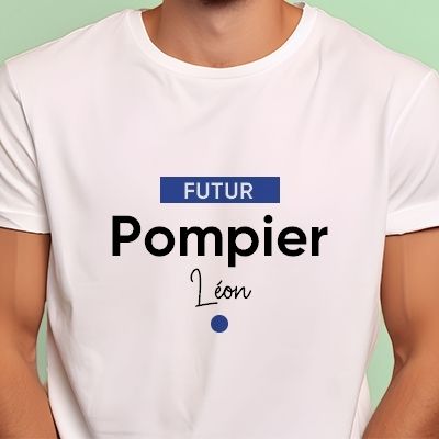 Tee shirt personnalisé homme - Futur pompier