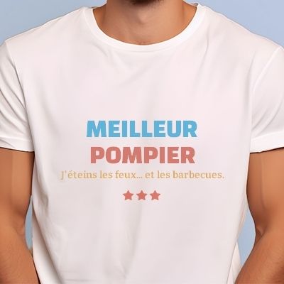 Tee shirt personnalisé homme - Meilleur Pompier