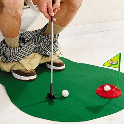 Decopatent® WC Golf Set pour les WC ou les Toilettes - 8 Pièces - Jeu WC -  Jeu Cadeau