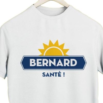 T-shirt blanc homme personnalisé pour un Bernard