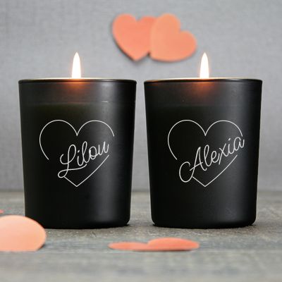 Duo de bougies personnalisables et parfumées - Coeur
