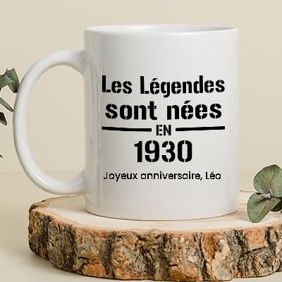 Mug personnalisé - Les Légendes sont nées en 1930