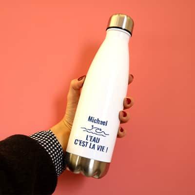 Gourde isotherme en inox personnalisable - Baleine