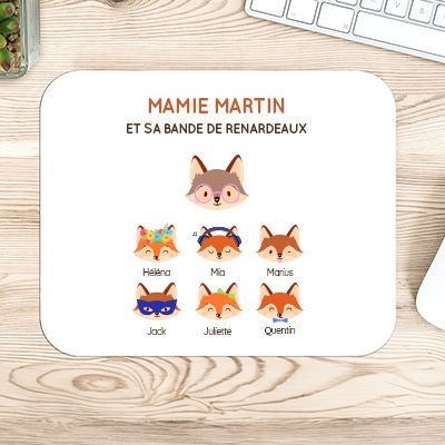 Tapis de souris personnalisé - Mamie Renard et sa meute