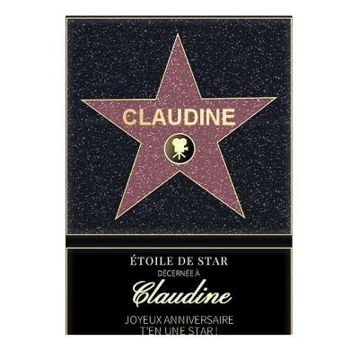 Affiche etoile de star personnalisée pour une Claudine