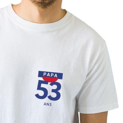 T-shirt blanc homme pastis papa 53 ans