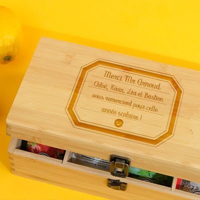 Boîte à thé personnalisable - Merci Maîtresse, Maître et ATSEM
