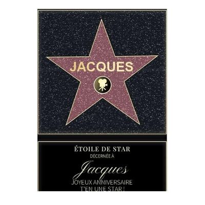 Affiche etoile de star personnalisée pour un Jacques