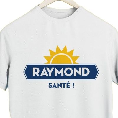 T-shirt blanc homme personnalisé pour un Raymond