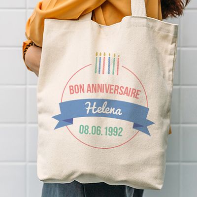 Tote bag personnalisé - Collection bougies d'anniversaire