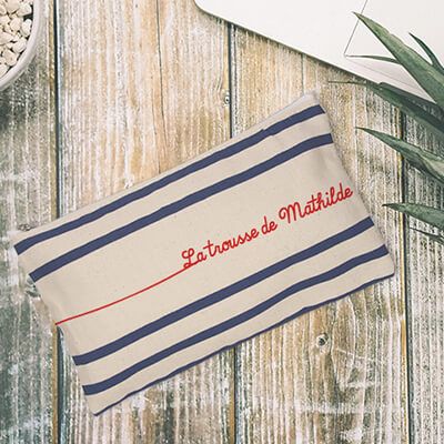 Trousse marinière personnalisable - Rentrée