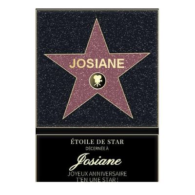 Affiche etoile de star personnalisée pour une Josiane