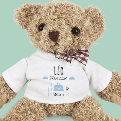 Ourson personnalisé Naissance - Bleu