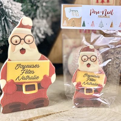 Père noël en chocolat personnalisé
