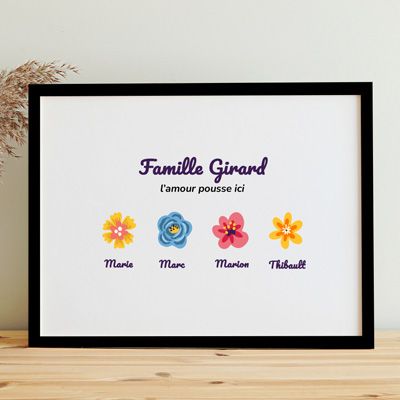 Affiche personnalisée - Famille fleurs