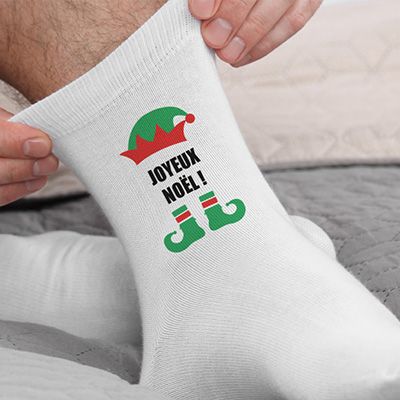 Chaussettes personnalisées Spécial Noël avec visage et motif