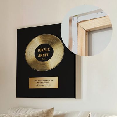 Toile canva personnalisable - Disque d'or