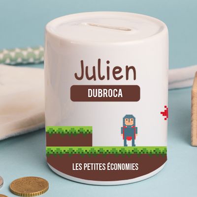 Tirelire personnalisable - Jeux Vidéo Rétro - Version Garçon